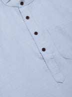 Jompers Men's Blue Cotton Solid Kurta Pyjama | Grocsy