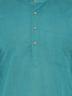 Jompers Men's Green & White Solid Kurta with Churidar | Grocsy