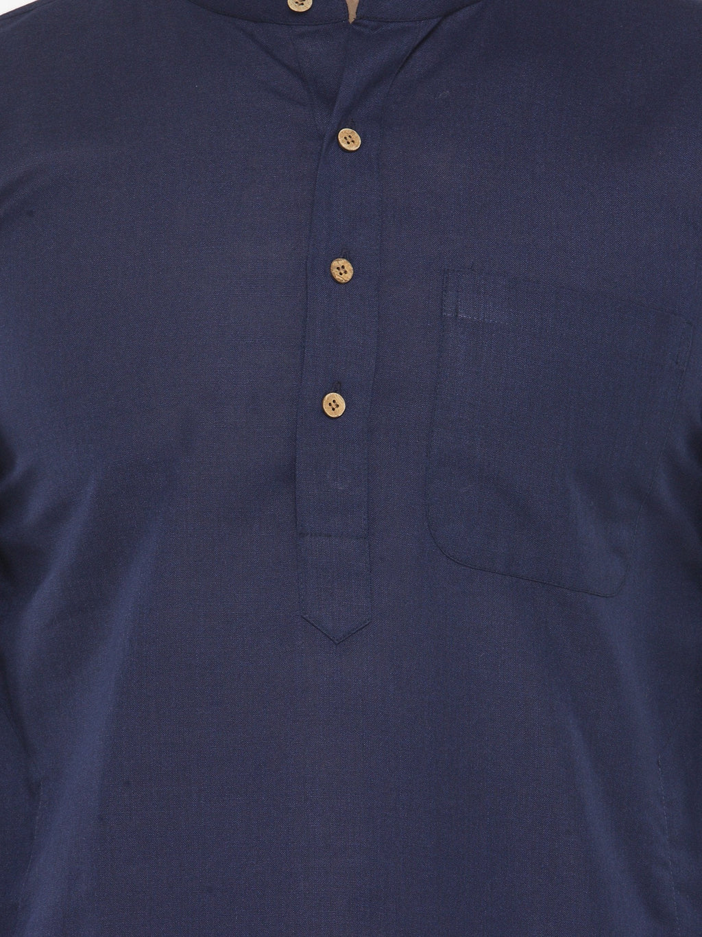 Jompers Men's Navy Blue & White Solid Kurta with Churidar | Grocsy