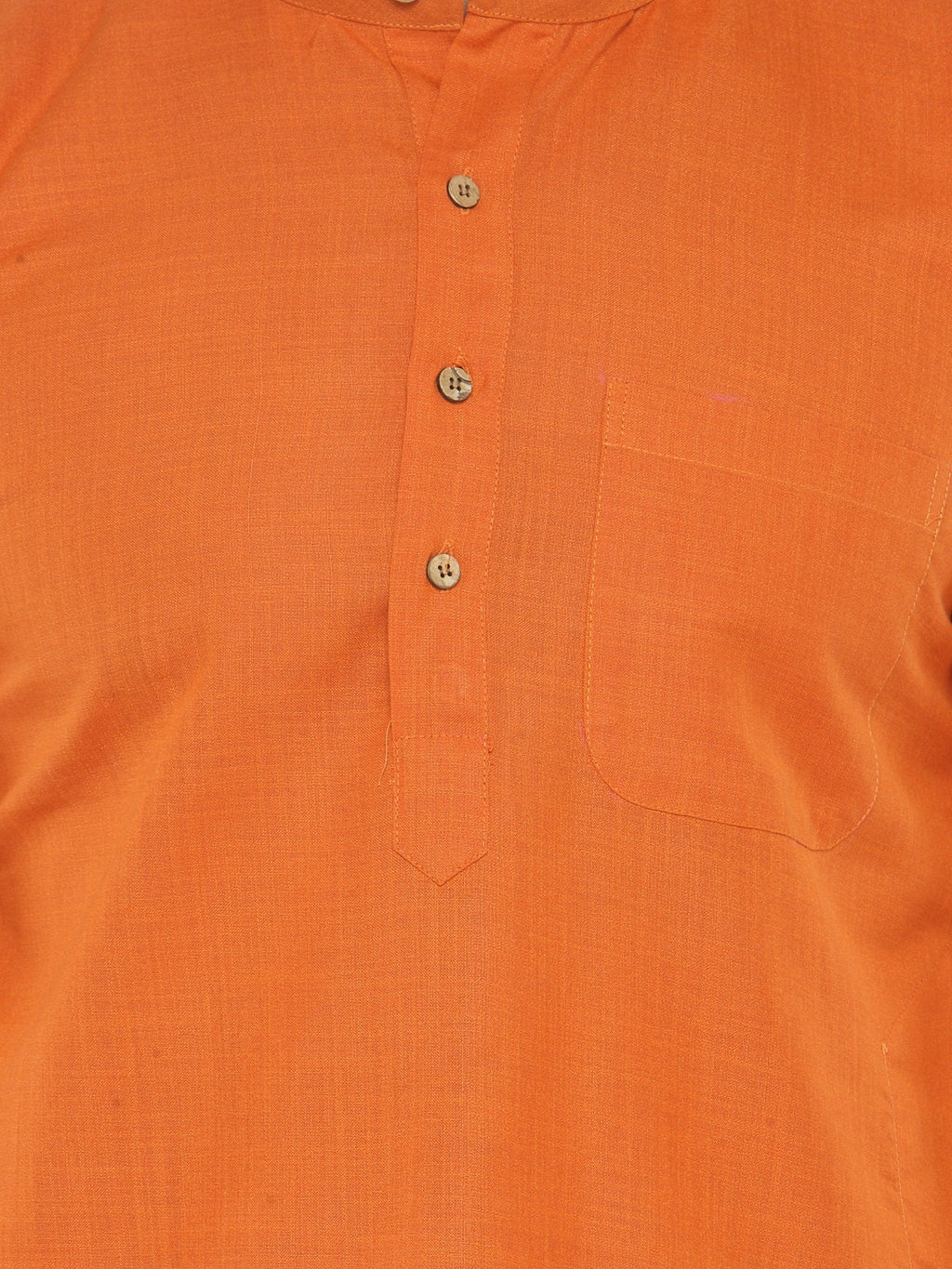 Jompers Men's Orange & White Solid Kurta with Churidar | Grocsy