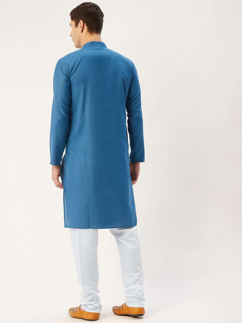 Jompers Men's peacock Cotton Solid Kurta Pyjama | Grocsy