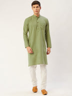 Jompers Men's Pista Cotton Solid Kurta Only | Grocsy