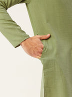 Jompers Men's Pista Cotton Solid Kurta Pyjama | Grocsy