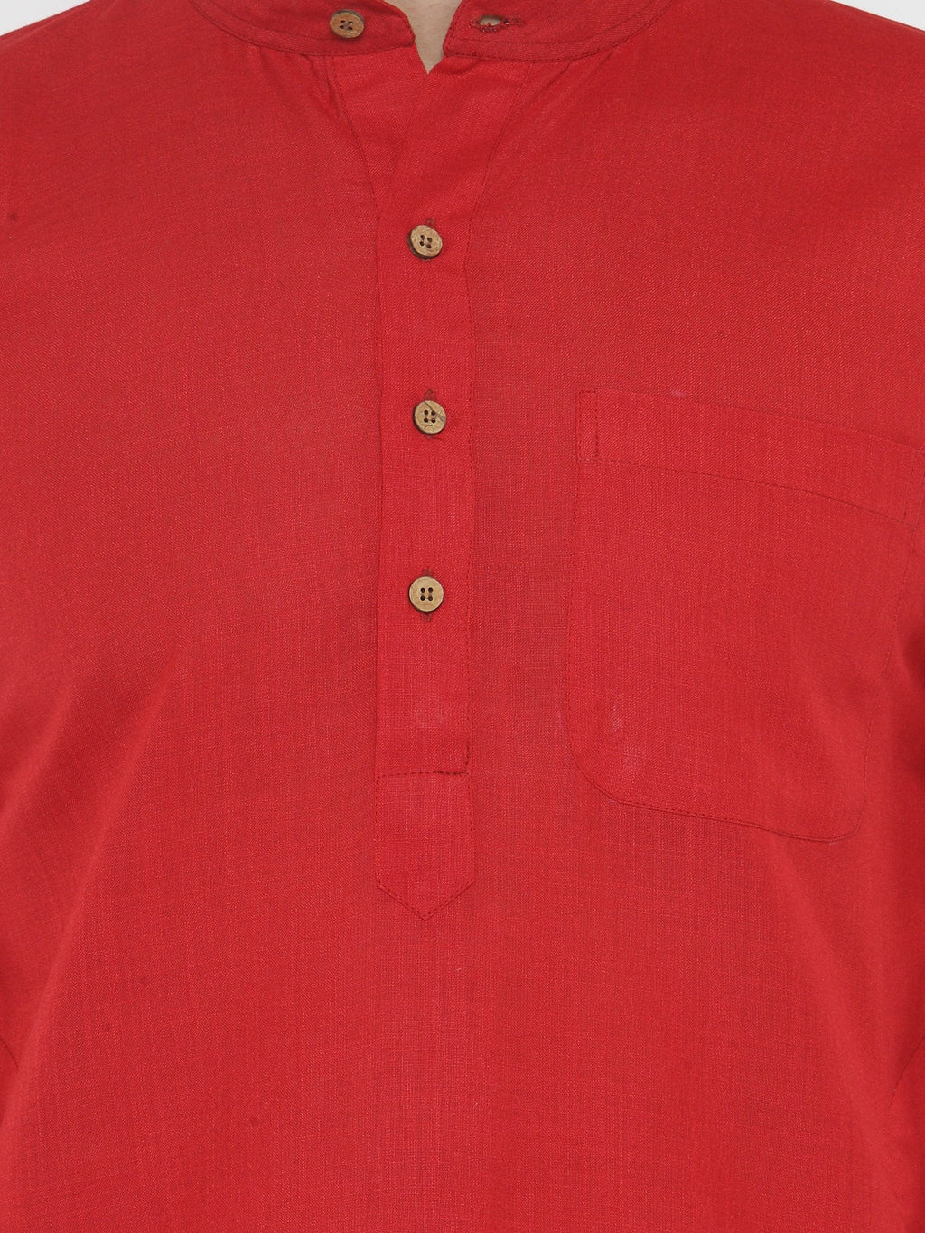 Jompers Men's Red & White Solid Kurta with Churidar | Grocsy