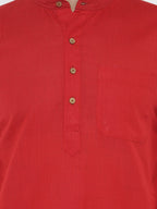 Jompers Men's Red & White Solid Kurta with Churidar | Grocsy