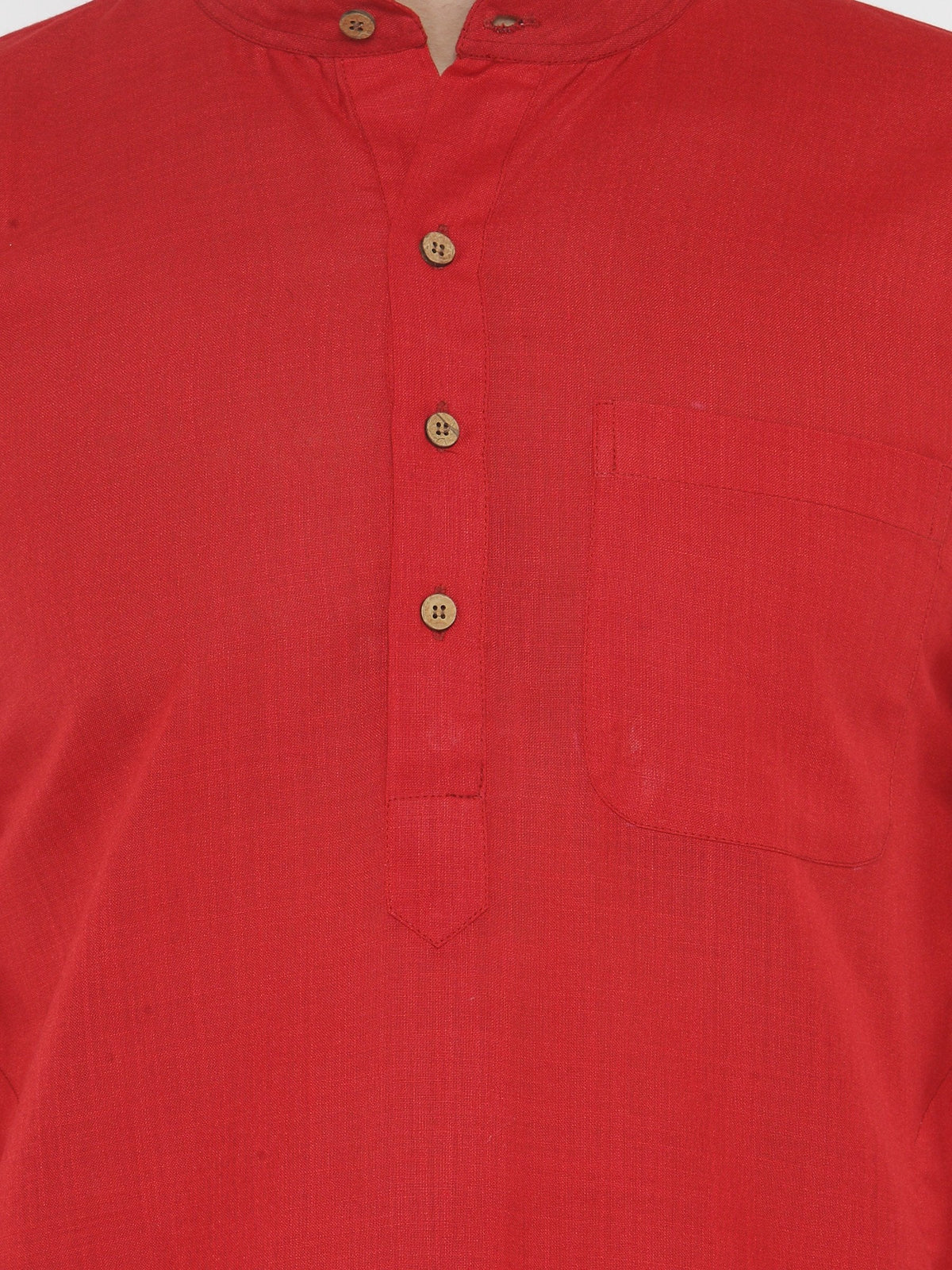 Jompers Men's Red & White Solid Kurta with Churidar | Grocsy