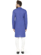 Jompers Men's Royal Blue & White Solid Kurta with Churidar | Grocsy