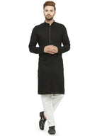 Jompers Men's Black Solid Kurta with Churidar | Grocsy