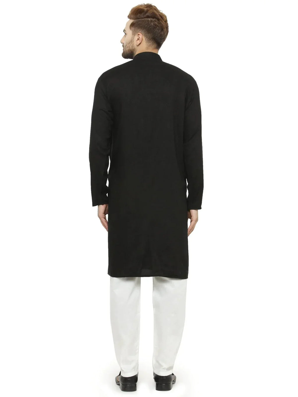 Jompers Men's Black Solid Kurta with Churidar | Grocsy