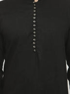 Jompers Men's Black Solid Kurta with Churidar | Grocsy