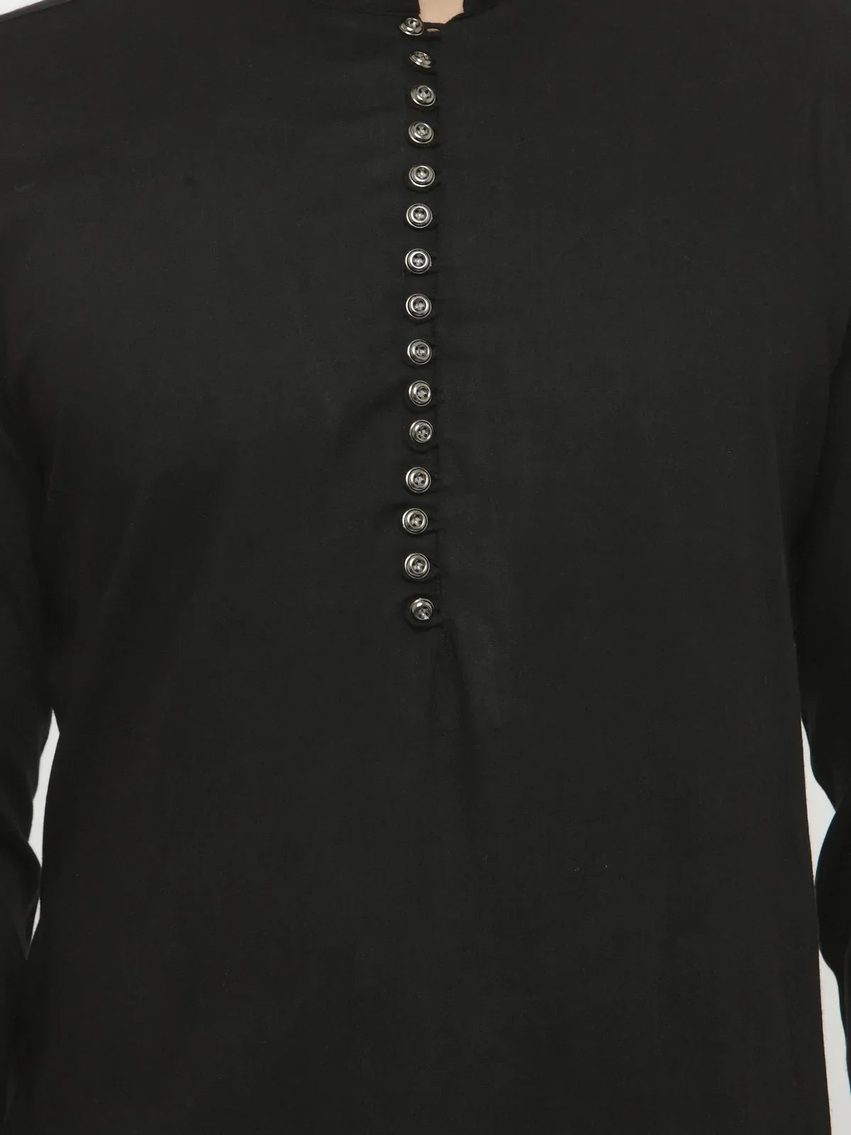Jompers Men's Black Solid Kurta with Churidar | Grocsy