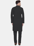 Jompers Men's Black Solid Cotton Kurta Only | Grocsy