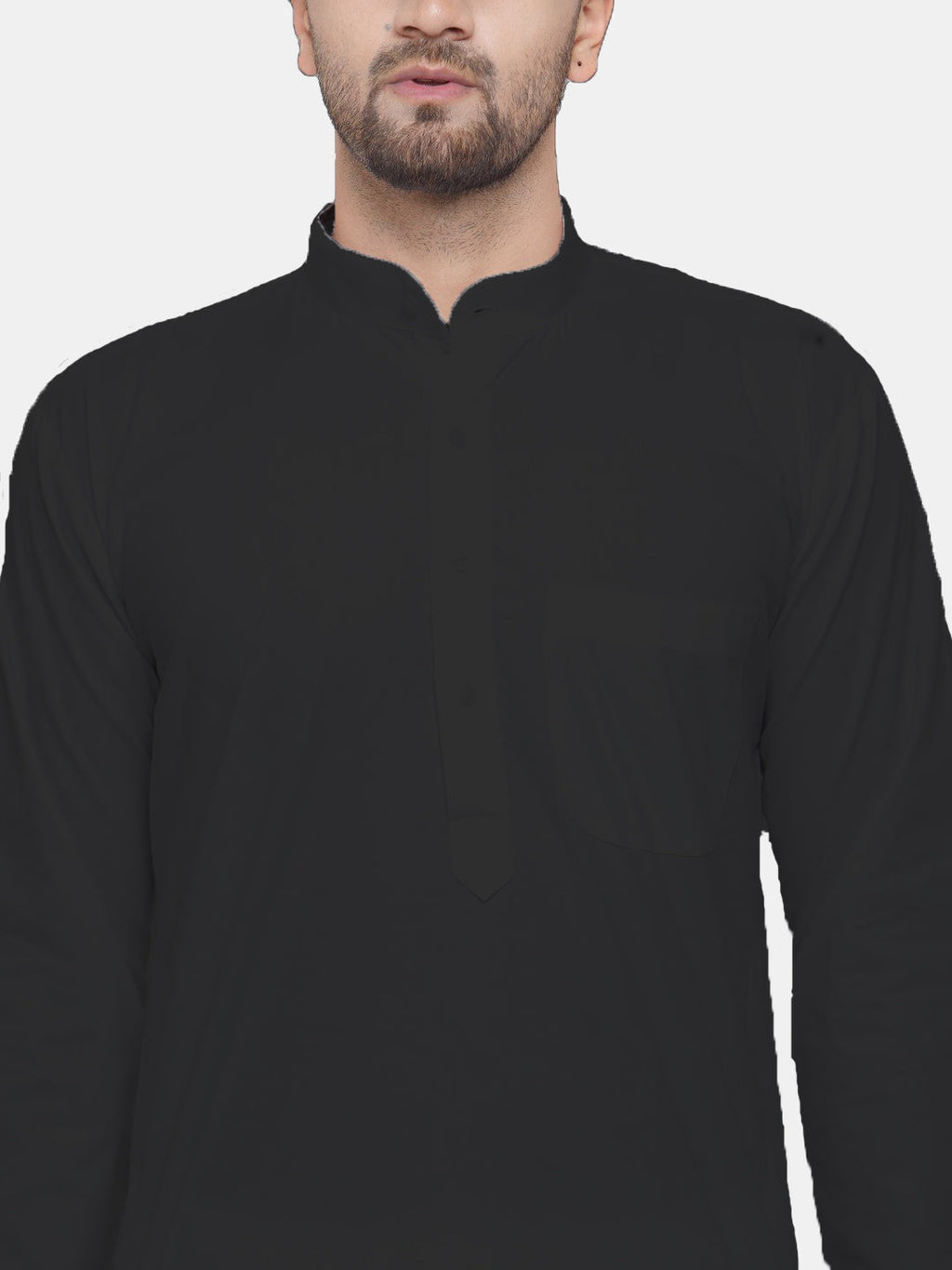 Jompers Men's Black Solid Cotton Kurta Payjama Set | Grocsy