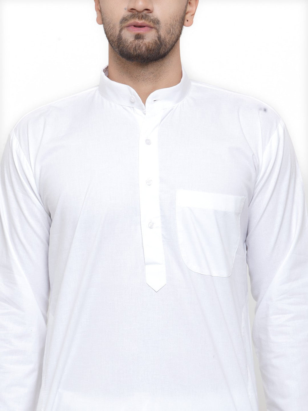 Jompers Men White Solid Kurta with Pyjamas | Grocsy