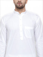 Jompers Men White Solid Kurta with Pyjamas | Grocsy