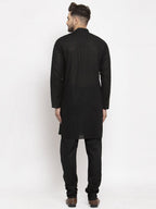Jompers Men Black Chikan Kurta Only | Grocsy