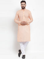 Jompers Men Orange Chikan Kurta Only | Grocsy