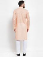 Jompers Men Orange Chikan Kurta Only | Grocsy