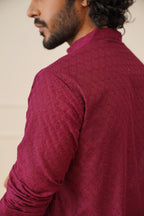 Jompers Men's Purple Chikan Kurta Only | Grocsy