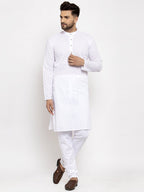 Jompers Men White Chikan Kurta Only | Grocsy