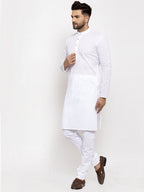 Jompers Men White Chikan Kurta Only | Grocsy
