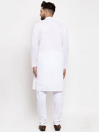 Jompers Men White Chikan Kurta Only | Grocsy