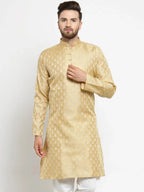 Jompers Men's Golden Self Design Kurta Only | Grocsy