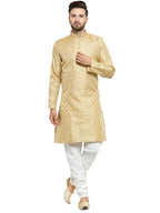 Jompers Men's Golden Self Design Kurta Only | Grocsy