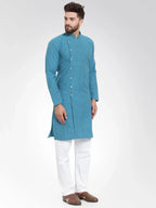 Jompers Men's Green Self Design Kurta with Pajama | Grocsy