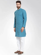 Jompers Men's Green Self Design Kurta Only | Grocsy