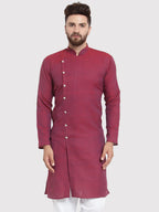 Jompers Men's Maroon Self Design Kurta Only | Grocsy