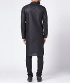 Jompers Men's Black Solid Kurta Only | Grocsy