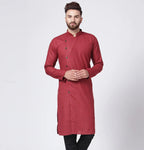 Jompers Men's Maroon Solid Kurta Only | Grocsy