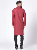 Jompers Men's Maroon Solid Kurta with Churidar | Grocsy