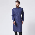 Jompers Men's Navy-Blue Solid Kurta Only | Grocsy
