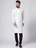Jompers Men's White Solid Kurta with Churidar | Grocsy