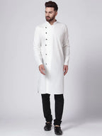 Jompers Men's White Solid Kurta with Churidar | Grocsy
