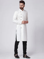 Jompers Men's White Solid Kurta with Churidar | Grocsy