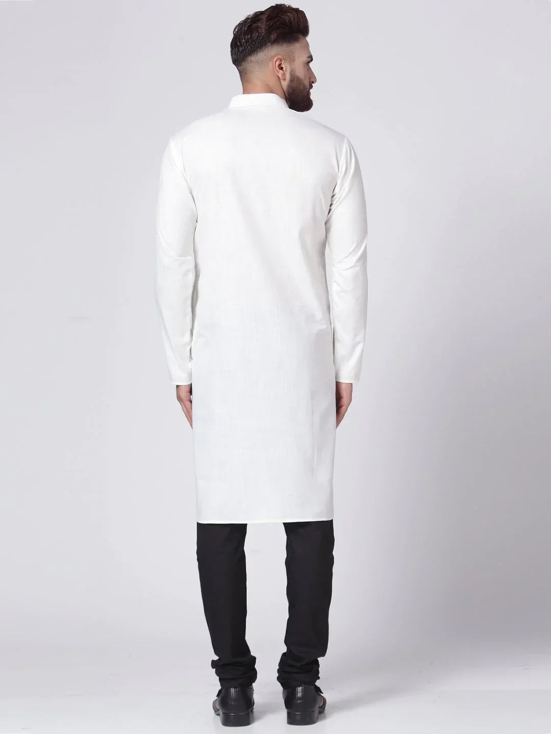 Jompers Men's White Solid Kurta with Churidar | Grocsy