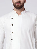 Jompers Men's White Solid Kurta with Churidar | Grocsy