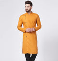 Jompers Men's Yellow Solid Kurta Only | Grocsy
