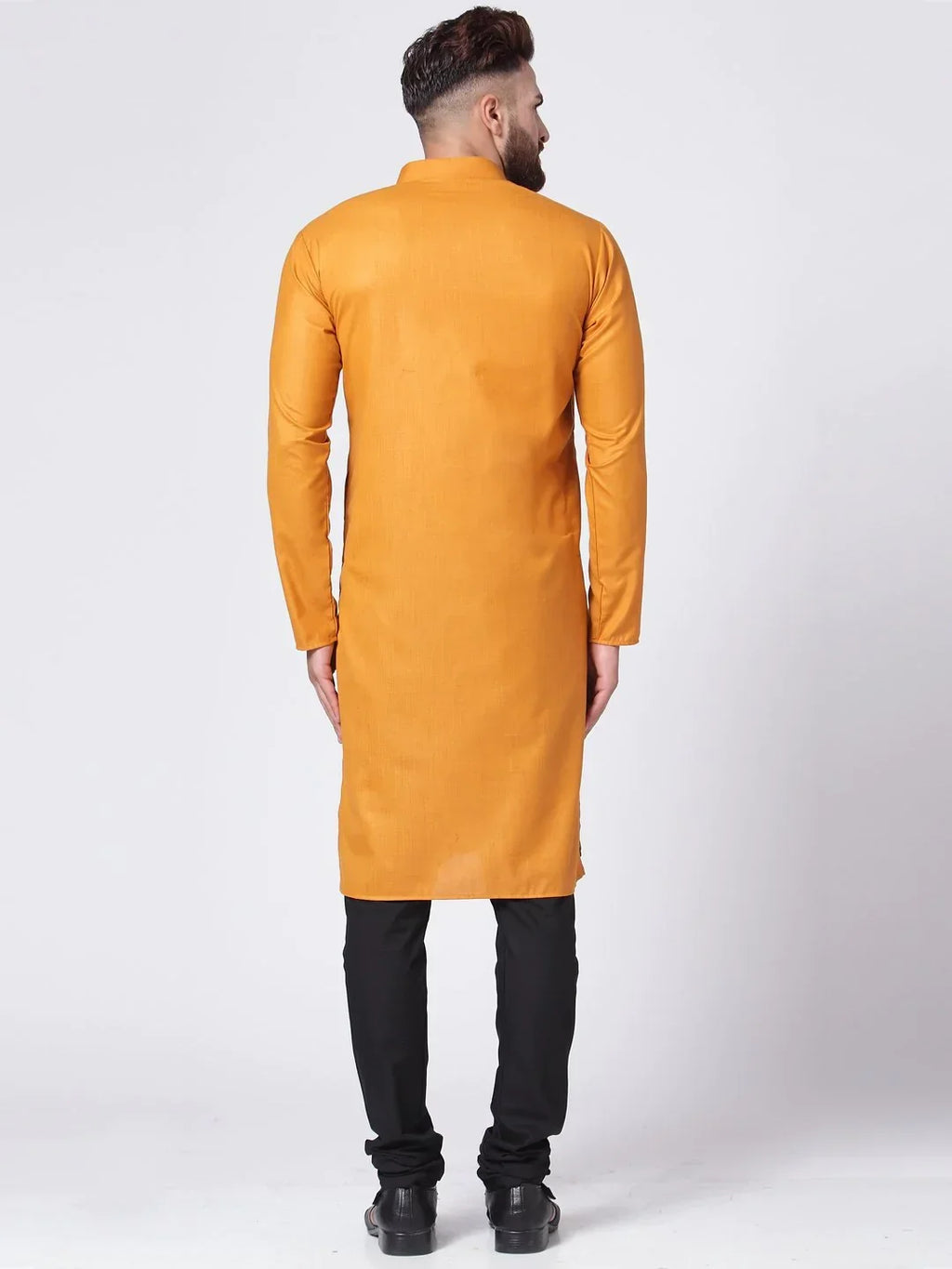 Jompers Men's Yellow Solid Kurta Only | Grocsy