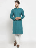 Jompers Men's Green Solid Kurta Only | Grocsy