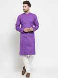 Jompers Men's Purple Solid Kurta Only | Grocsy