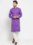 Jompers Men's Purple Solid Kurta Only | Grocsy