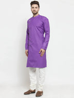 Jompers Men's Purple Solid Kurta Only | Grocsy