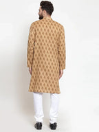 Jompers Men's Brown Printed Kurta with Churidar | Grocsy