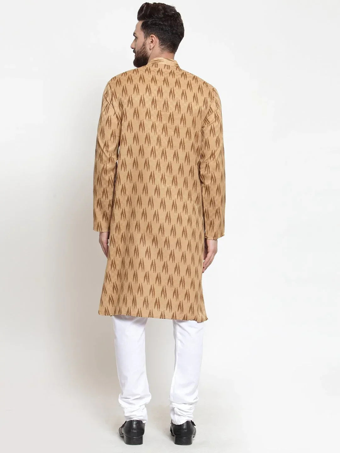 Jompers Men's Brown Printed Kurta with Churidar | Grocsy