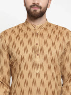 Jompers Men's Brown Printed Kurta with Churidar | Grocsy