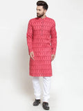 Jompers Men's Peach Printed Kurta Only | Grocsy